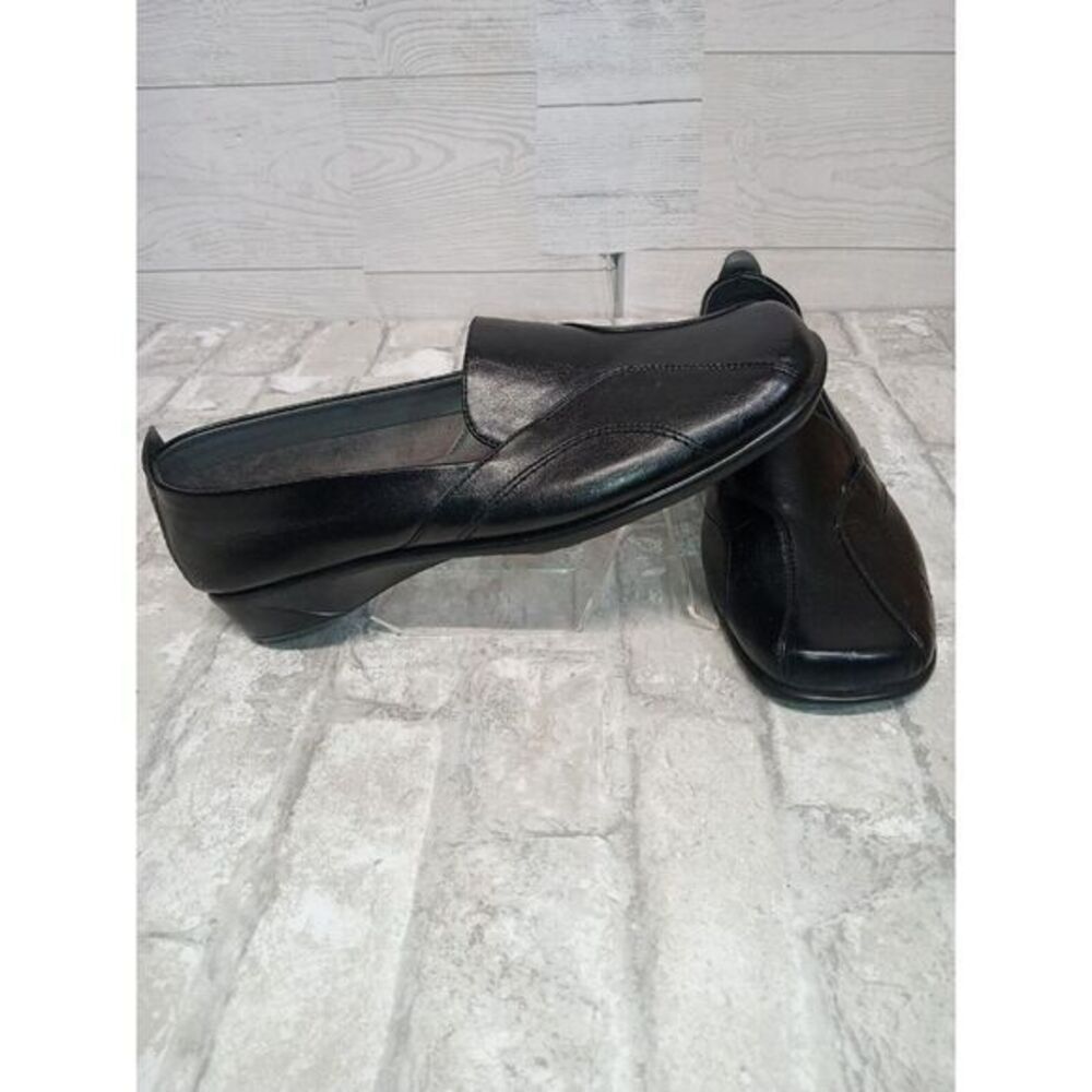 Aerosols Women's Size 10 Black Leather Citron Slip Ons